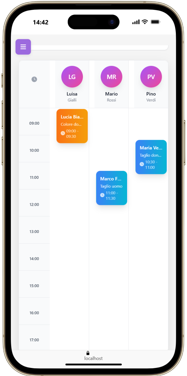 calendario prenotazioni